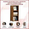 Bamboo Adjustable Shelf Bookcase Display Storage Rack Stand Livingroom Bedroom