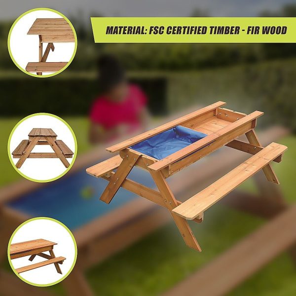 Sand & Water Wooden Picnic Table