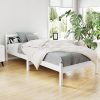 Waroonee Bed Frame Wooden Bed Base Pine Timber Mattress Foundation – SINGLE, White