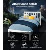 Waroonee Bed Frame Wooden Bed Base Pine Timber Mattress Foundation – SINGLE, White