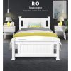 Petina Wooden Bed Frame – White – SINGLE