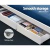 2x Storage Drawers Trundle for Single Wooden Bed Frame Base Timber – White