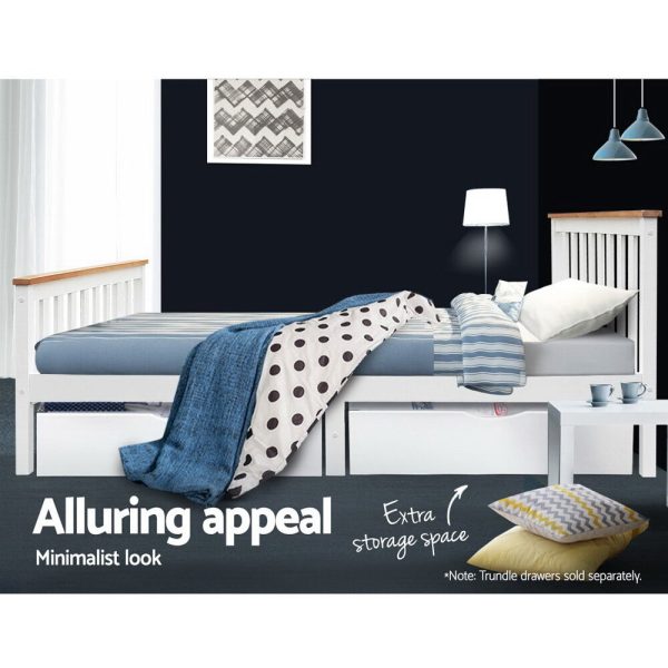 Ampthill Wooden Bed Frame PONY Timber Mattress Base Bedroom Kids – DOUBLE