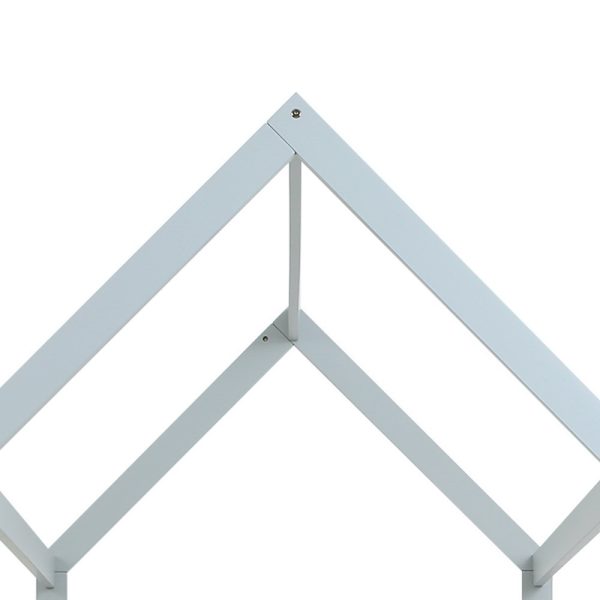 Alexandria Wooden Bed Frame House Shape Pine Timber Base Single Size Platform – Grey