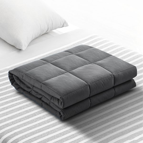Weighted Blanket Heavy Gravity Blankets Adult Deep Sleep Ralax Washable – Grey, 7 KG
