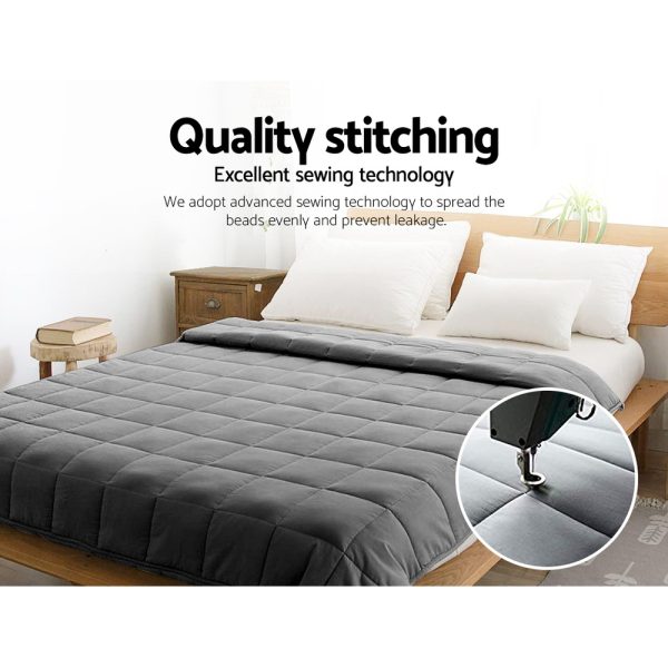 Weighted Blanket Heavy Gravity Blankets Adult Deep Sleep Ralax Washable – Grey, 7 KG