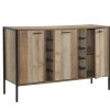 Wine Cabinet with 2 Strorage and open Selves Bar Cabinet Cupboard in Oak Colour