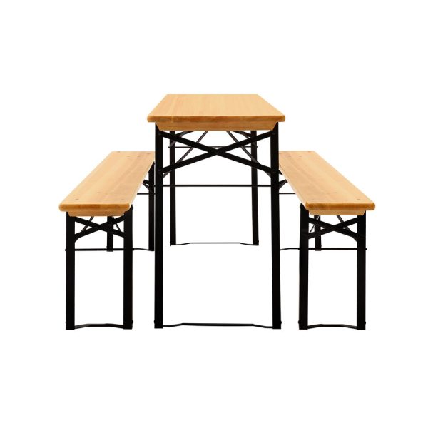 Wooden Outdoor Foldable Bench Set – Natural