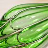 Green Colored Glass Flower Vase with 8 Bunch 5 Heads Artificial Fake Silk Rose Home Decor Set