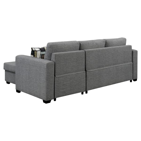 Fontana Pullout Sofa Bed with Storage Chaise Lounge  Sarantino – Grey