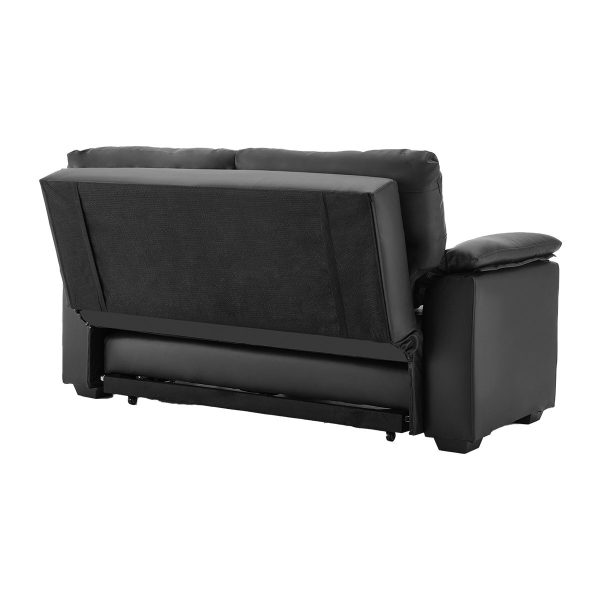 DuPont Faux Leather Sofa Bed Couch Lounge – Black