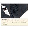Laura Hill Heated Electric Blanket Throw Rug Coral Warm Fleece – Grey