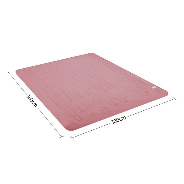 Laura Hill Heated Electric Blanket Throw Rug Coral Warm Fleece – Pink